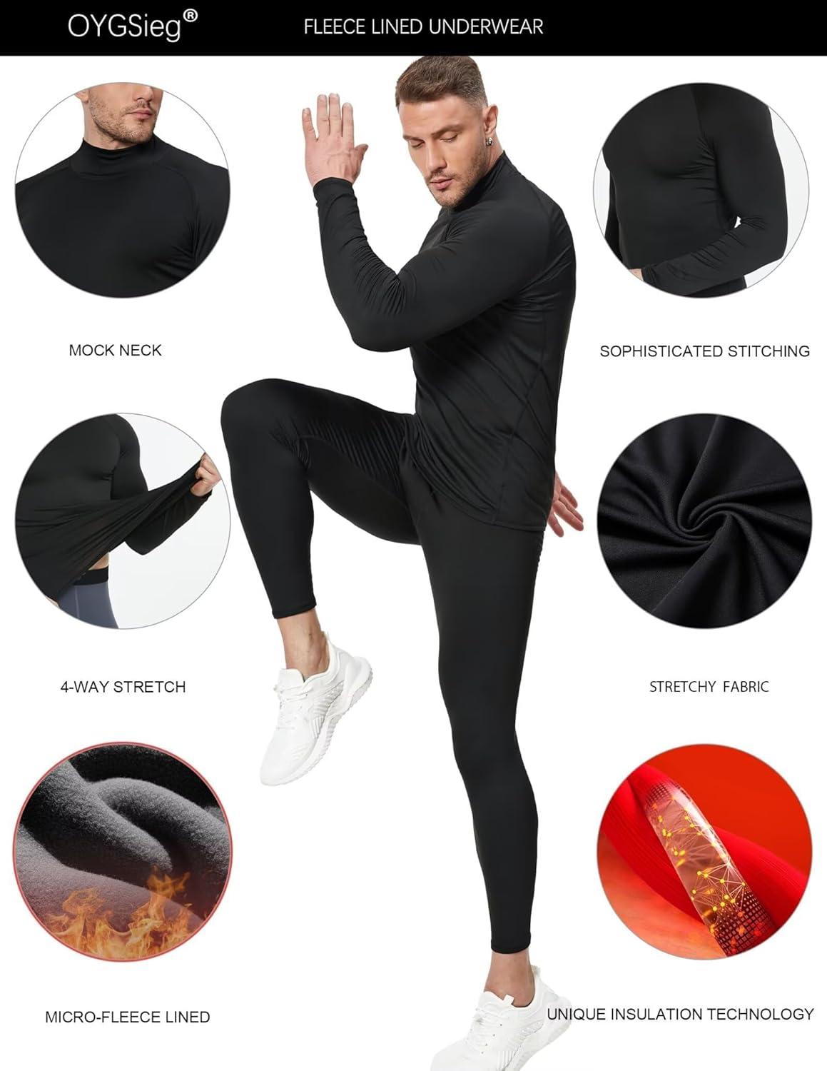 image5 Pack Mens Thermal Turtle Mock Neck Shirts Long Sleeve Compression Fleece Lined Shirts Undershirt Base Layer TopsDark BlueDark GreyWhite2black