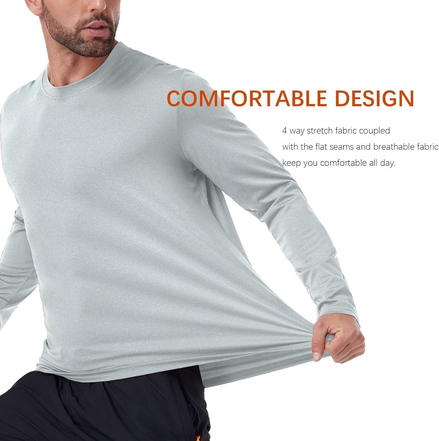 image6 Pack Mens Quick Dry Long Sleeve Shirts UPF 50 UV Sun Protection SPF Shirt Moisture Wicking TShirt for Casual WorkoutBlackBlueLight Grey6 Pack