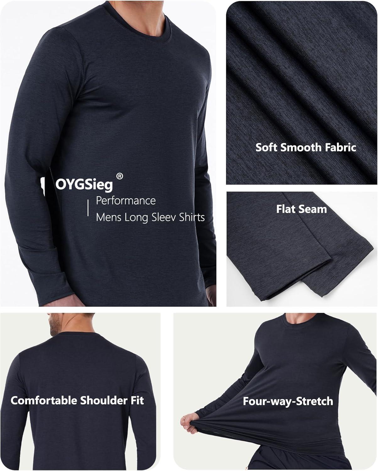 image6 Pack Mens Quick Dry Long Sleeve Shirts UPF 50 UV Sun Protection SPF Shirt Moisture Wicking TShirt for Casual WorkoutBlackGreenBlueLight GreyRedDark Grey6 Pack