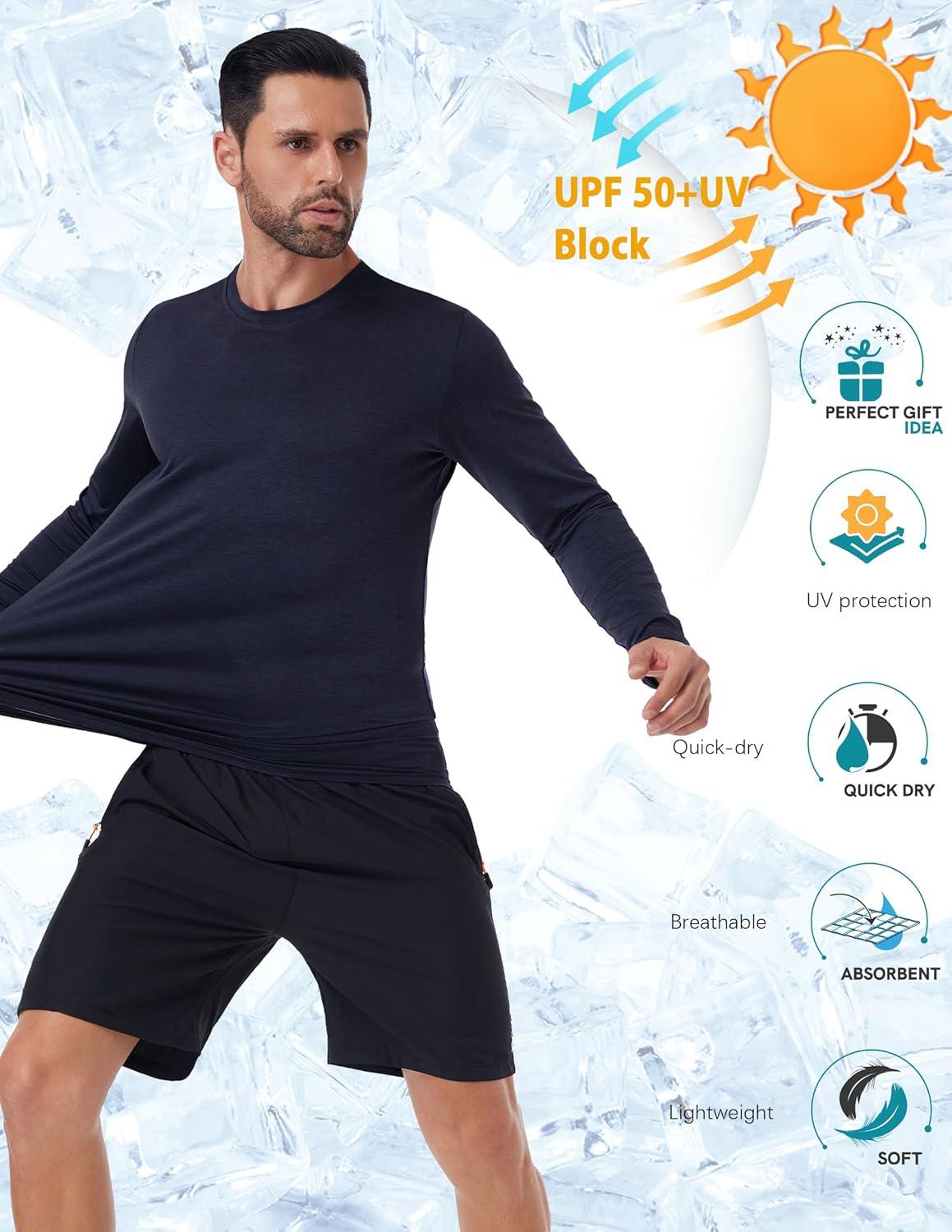 image7 Pack Long Sleeve Shirts for Men Moisture Wicking Sun Protection UV UPF 50 SPF Performance Quick Dry TShirt for CasualBlackGreenDark BlueDark GreySky BlueBlue7 Pack