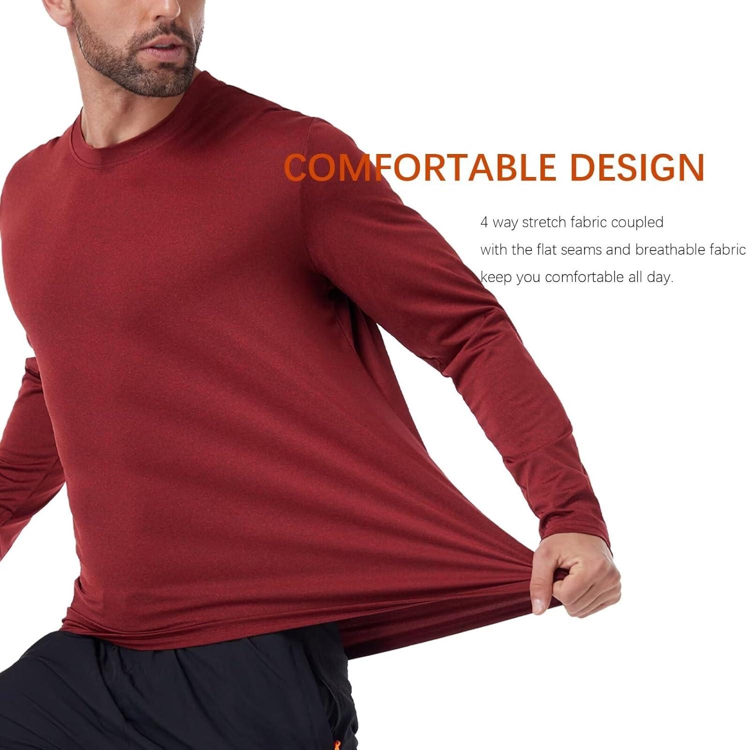 image7 Pack Long Sleeve Shirts for Men Moisture Wicking Sun Protection UV UPF 50 SPF Performance Quick Dry TShirt for CasualBlackGreenDark BlueLight GreyRedDark GreySky Blue7 Pack