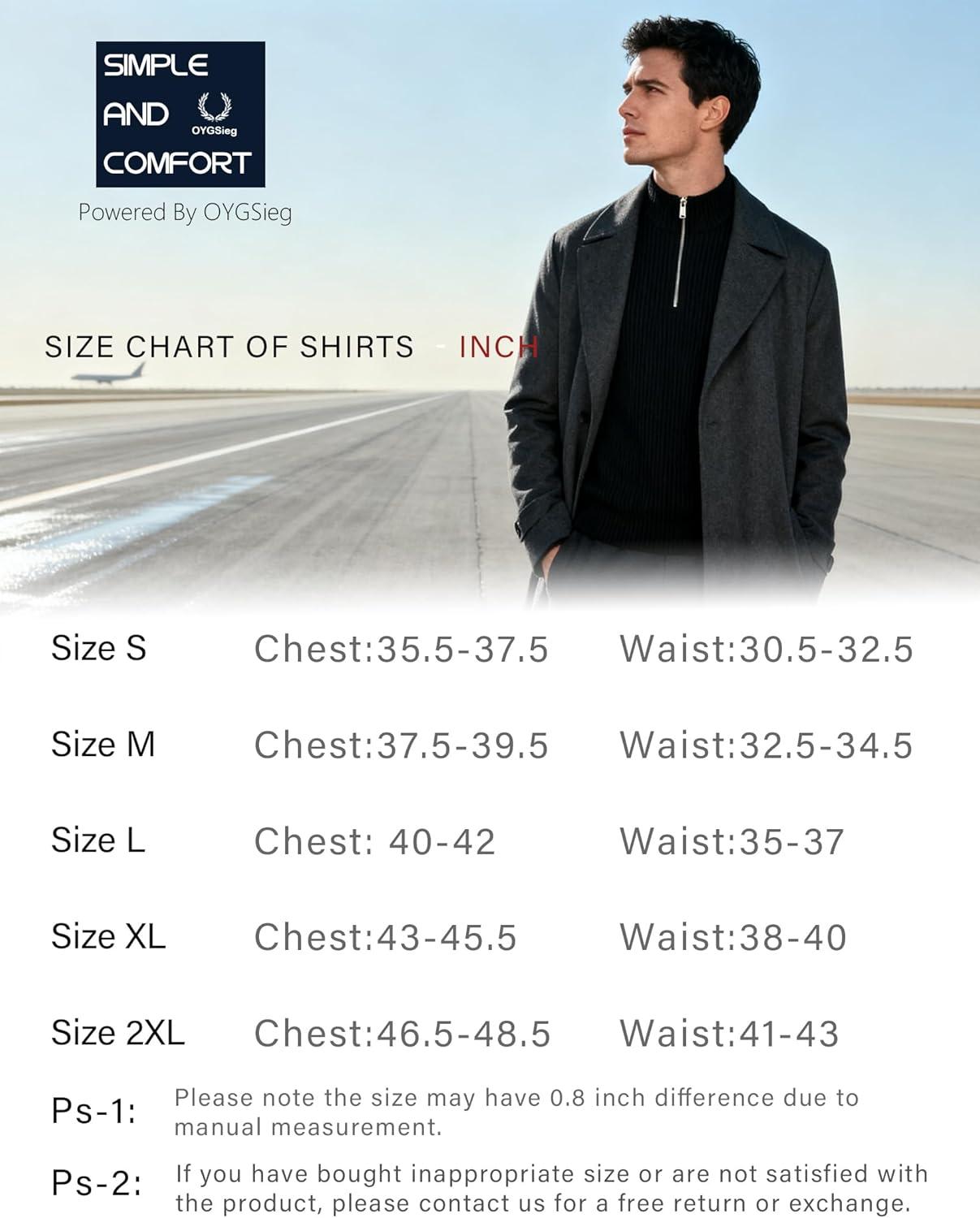 imageOYGSieg 2 Pack Mens Quarter Zip Pullover Slim Fit Lightweight Long Sleeve Mock Neck Sweater for Fall Winter CasualBlackDark Blue