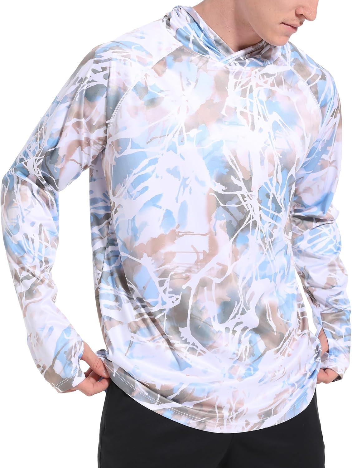 imageOYGSieg 21 Pack Mens UPF 50 Sun Protection Lightweight Hoodie Long Sleeve Shirt SPF Fishing Outdoor UV rash guard Shirts