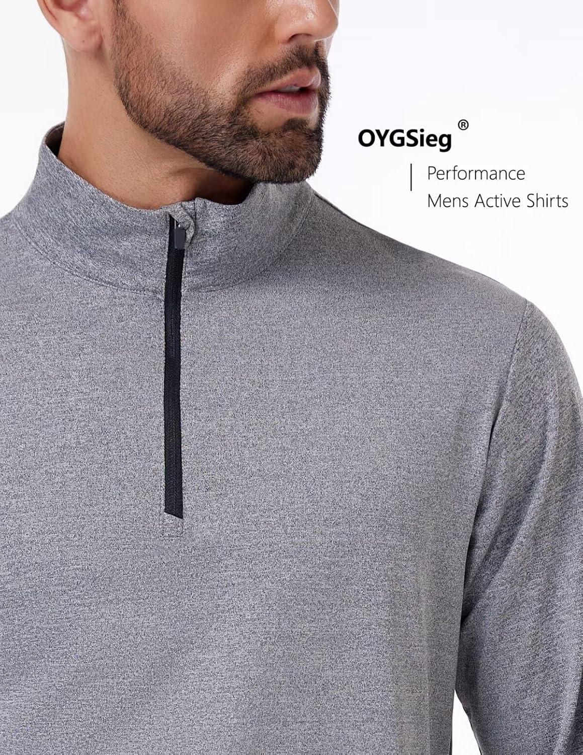 imageOYGSieg 4 Pack Mens Quarter Zip Pullover Lightweight Quick Dry Active Casual Athletic Long Sleeve TopsBlackDark GreyLight GrayBlue Seta