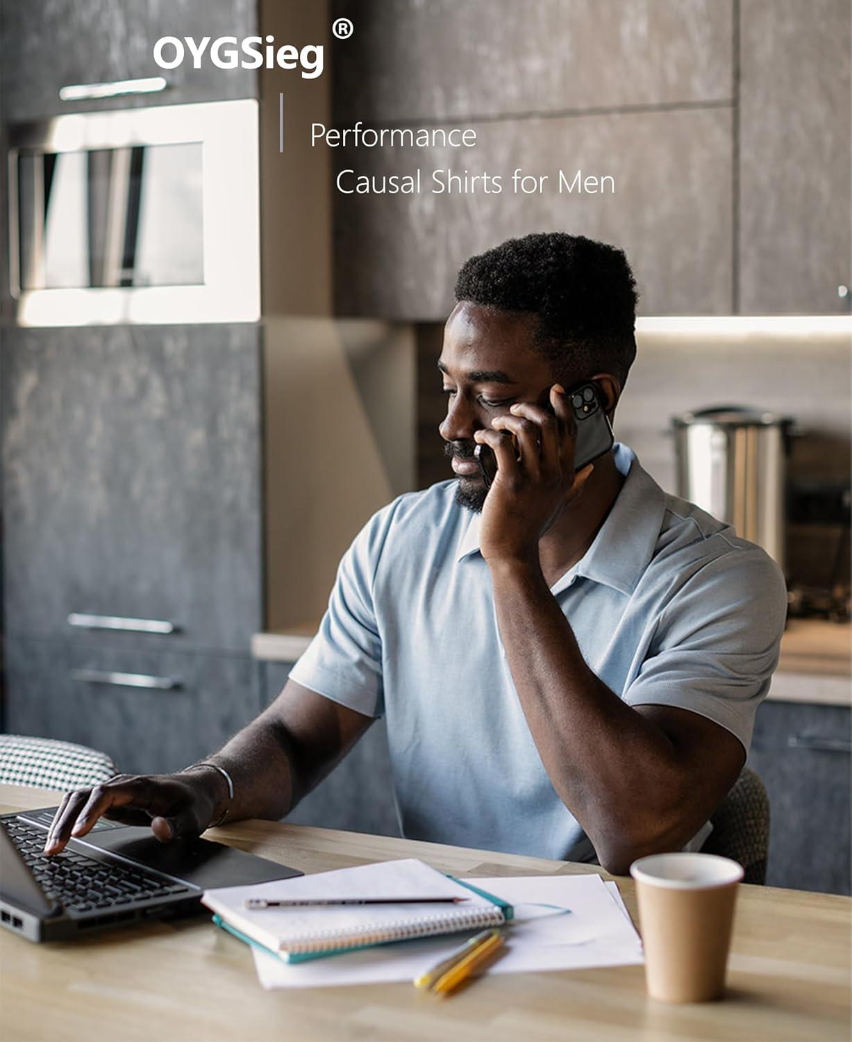 imageOYGSieg 5 Pack Polo Shirts for Men Quick Dry Short Sleeve TShirts Performance Mens Golf Shirts for Work AthleticBlack Navy Red Army Green Sky Blue