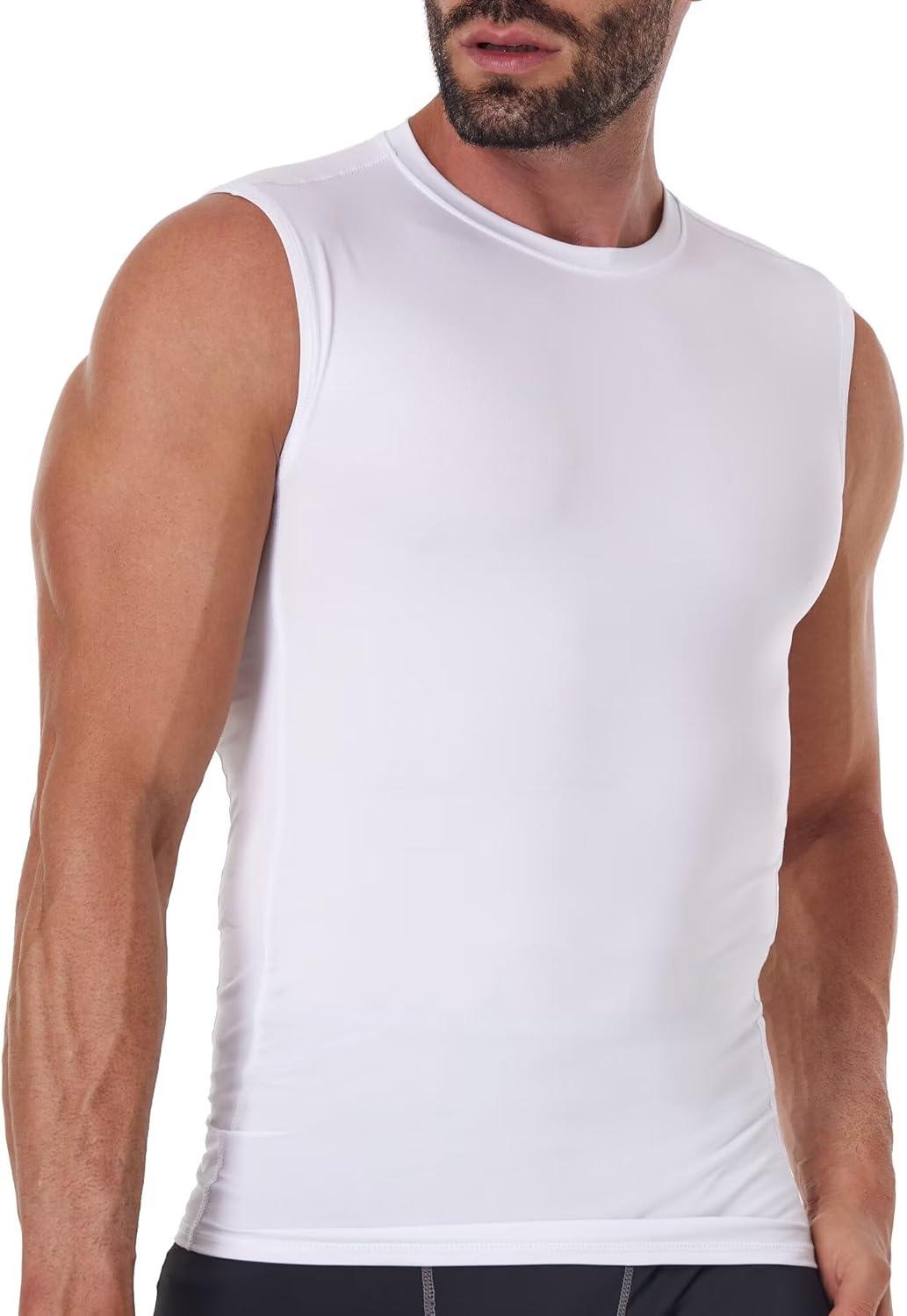 imageOYGSieg 56 Pack Mens Athletic Compression Shirts Sleeveless Tank Top Base Layer Sports Workout Shirts for Basketball3white2blackGray6 Pack