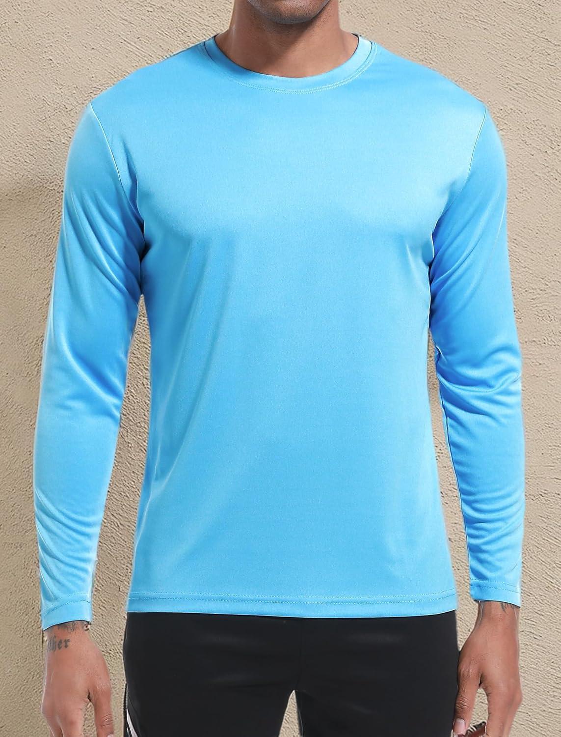 imageOYGSieg 6 Pack Long Sleeve Shirts for Men Moisture Wicking UPF SPF Sun Protection Tee Shirts Workout T Shirts CasualSetb6 Pack