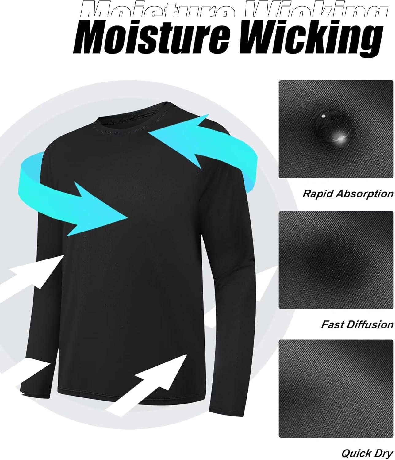imageOYGSieg 6 Pack Long Sleeve Shirts for Men Moisture Wicking UPF SPF Sun Protection Tee Shirts Workout T Shirts CasualSetb6 Pack