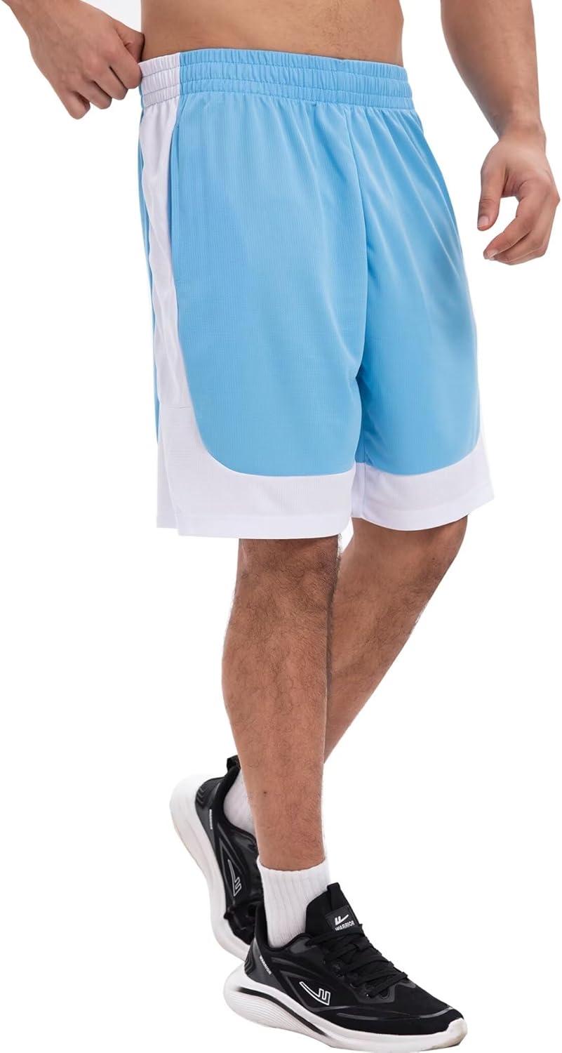 imageOYGSieg 6 Pack Mens Mesh Athletic Basketball Shorts Gym Shorts with Pockets Quick Dry Workout Running Shorts Casual for MenSeta