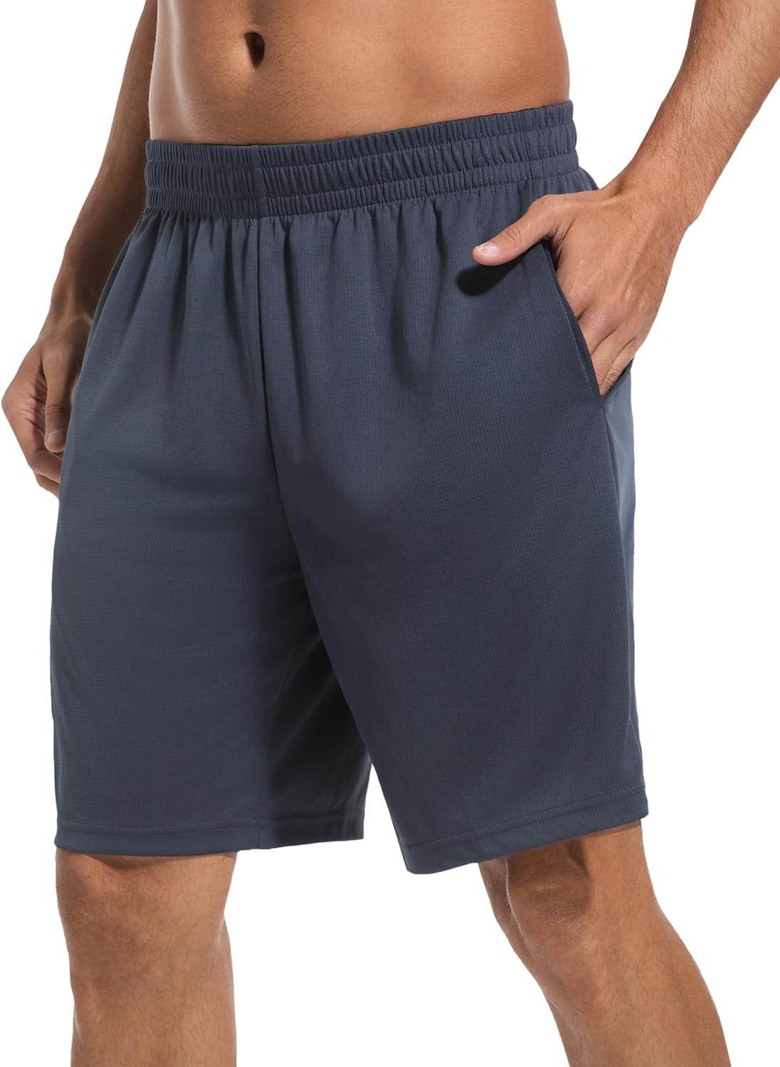 imageOYGSieg 6 Pack Mens Mesh Athletic Basketball Shorts Gym Shorts with Pockets Quick Dry Workout Running Shorts Casual for MenSetb