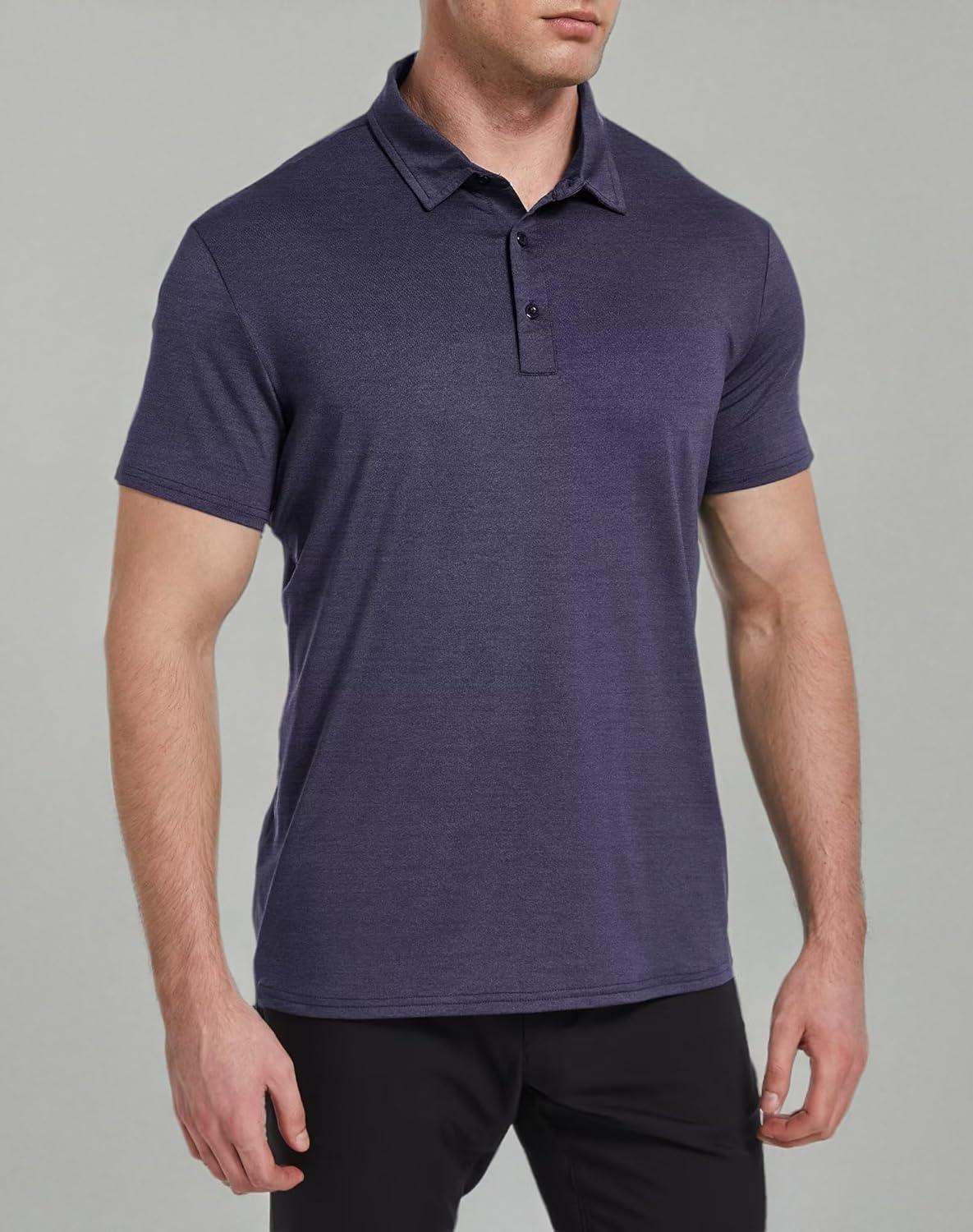 imageOYGSieg 6 Pack Mens Polo Shirts Performance Short Sleeve Golf Shirt Moisture Wicking Athletic Casual Collared TShirtBlackDark GreyPurpleLight GreyBlueRed Seta 6 Pack