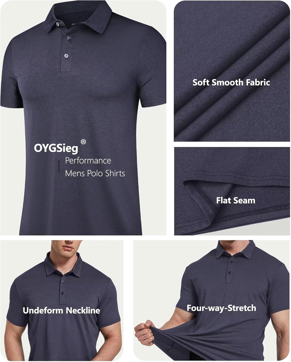 imageOYGSieg 6 Pack Mens Polo Shirts Performance Short Sleeve Golf Shirt Moisture Wicking Athletic Casual Collared TShirtSetc6 Pack