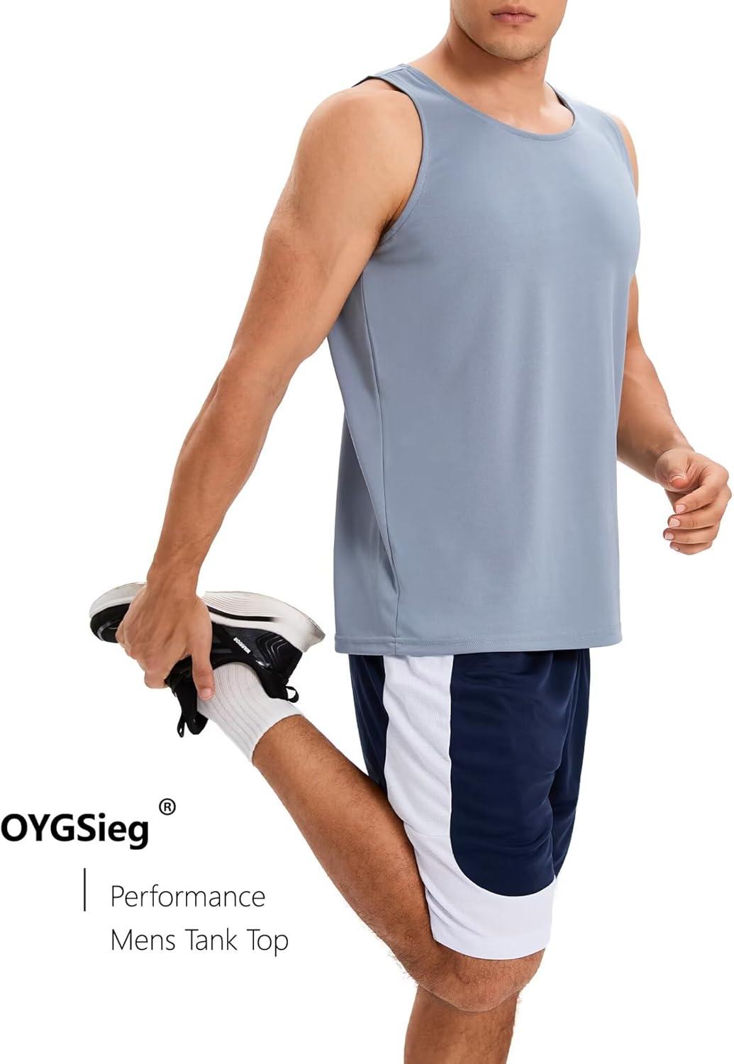 imageOYGSieg 6 Pack Mens Quick Dry Workout Tank Tops Breathable Gym Sleeveless Muscle Shirts for Active MenBlackNavyLight BlueBlueRedGreen