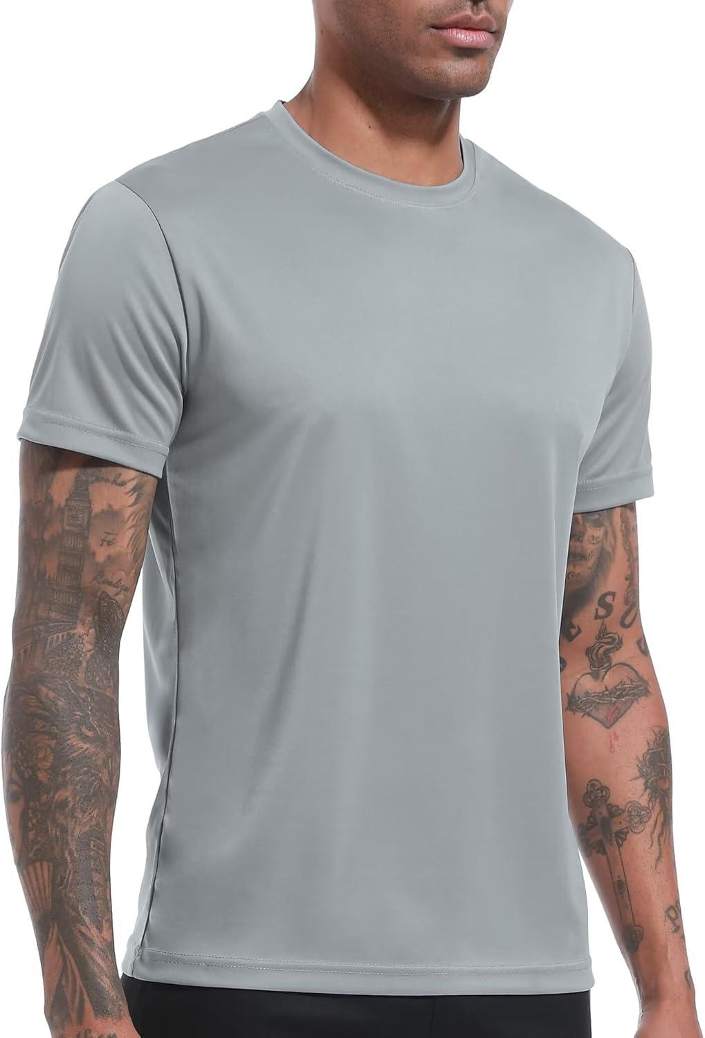 imageOYGSieg 6 Pack Workout Shirts for Men Short Sleeve Athletic Active Tops Quick Dry Crew Neck T Shirt for RunningBlackNavyLight BlueBlueRedGreen