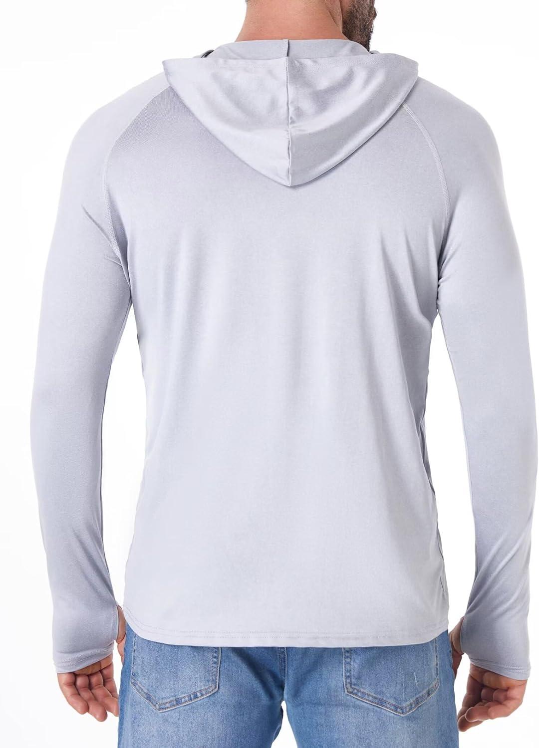 imageOYGSieg Mens Athletic Hoodies Long Sleeve Fishing Shirts for Men UPF 50 SPF UV Sun Protection Shirts Rash GuardsBlackBlueGreyRed 4pack Seta