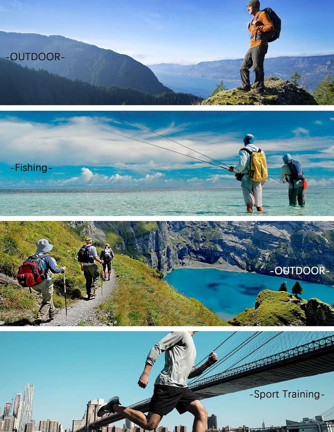 imageOYGSieg Mens Athletic Hoodies Long Sleeve Fishing Shirts for Men UPF 50 SPF UV Sun Protection Shirts Rash GuardsBlackSky BlueLight GreyDark Grey Heather