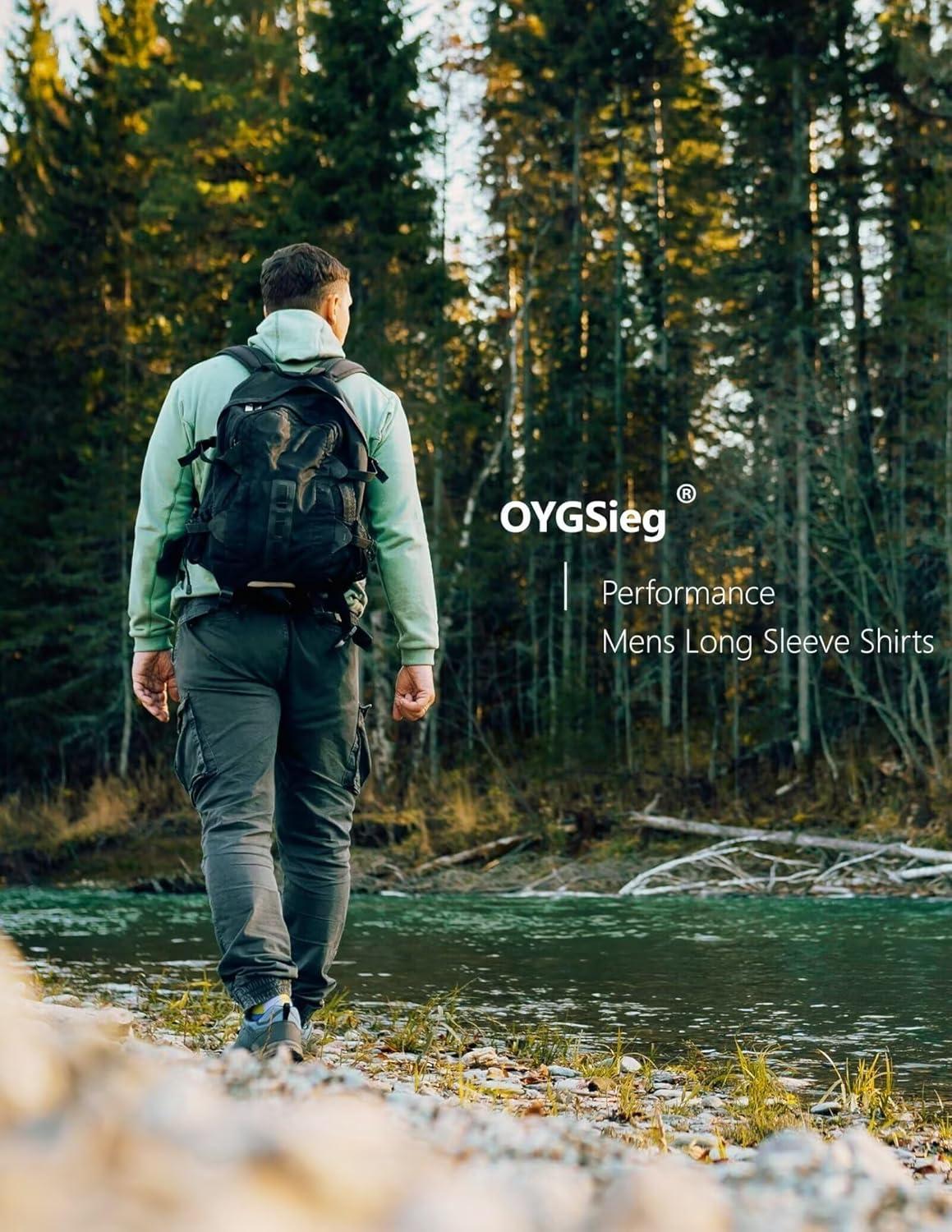 imageOYGSieg Mens Athletic Hoodies Long Sleeve Fishing Shirts for Men UPF 50 SPF UV Sun Protection Shirts Rash GuardsBlackSky BlueWhiteNavy