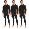 imageOYGSieg 3 or 2 Set Mens Thermal Underwear Long Johns with Fleece Lined Thermals for Men Base Layer Cold Weather Top Bottom3black
