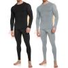 imageOYGSieg 3 or 2 Set Mens Thermal Underwear Long Johns with Fleece Lined Thermals for Men Base Layer Cold Weather Top BottomBlackGrey