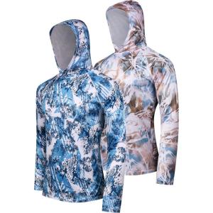 OYGSieg 2/1 Pack Men’s UPF 50+ Sun Protection Lightweight Hoodie Long Sleeve Shirt SPF Fishing Outdoor UV rash guard Shirts