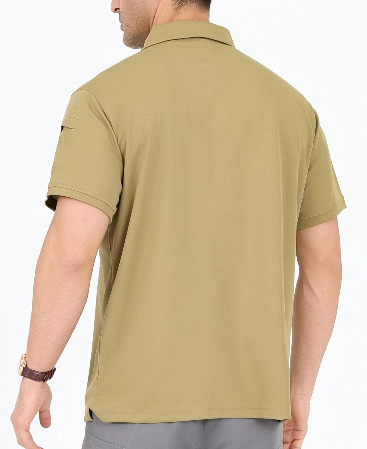 imageOYGSieg 5 Pack Mens Polo Shirts Quick Dry Performance Tactical Short Sleeve Golf Polo Shirts Casual Stylish Collared TShirts