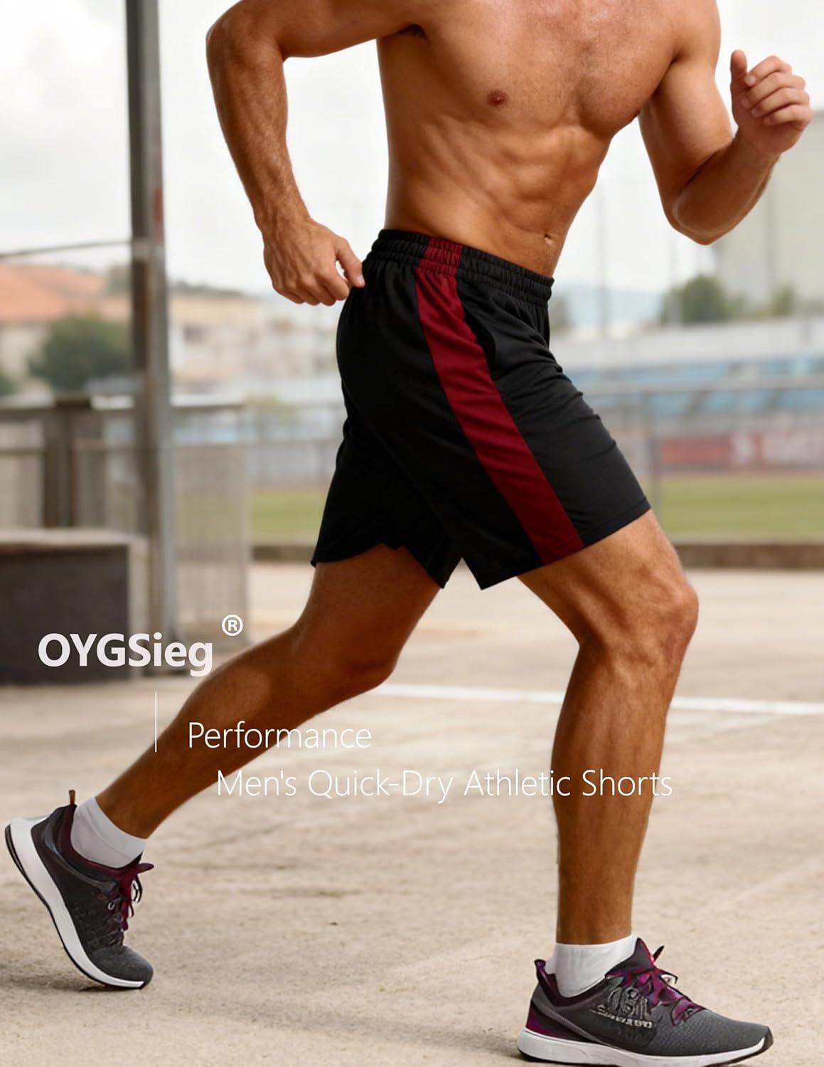 image:imageOYGSieg 6 Pack Mens Mesh Athletic Basketball Shorts Gym Shorts with Pockets Quick Dry Workout Running Shorts Casual for MenSetc