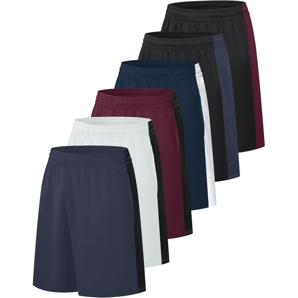 image:imageOYGSieg 6 Pack Mens Mesh Athletic Basketball Shorts Gym Shorts with Pockets Quick Dry Workout Running Shorts Casual for MenSetc