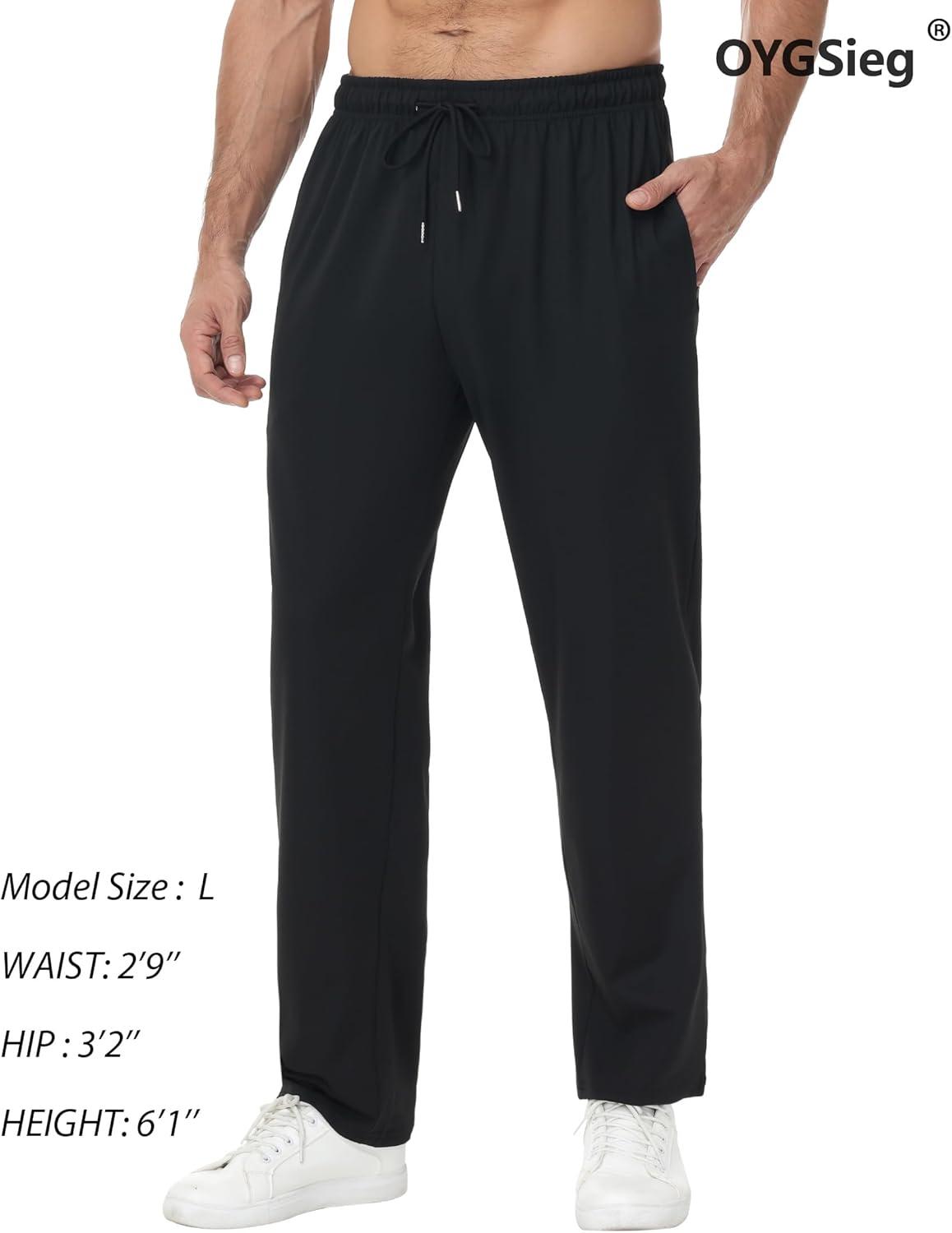 image:imageOYGSieg 4 Pack Mens Joggers with Zipper Pockets Open Bottom Sweatpants for Men Lightweight Track Pants for Casual HikingNavyDark GrayBlack2