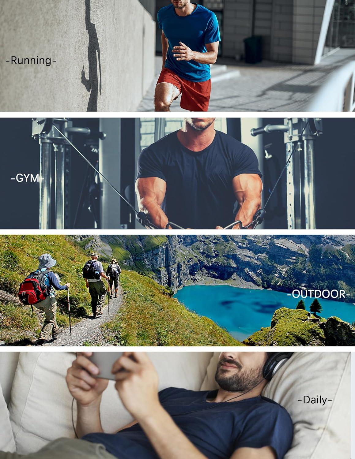 image:imageOYGSieg 6 Pack Workout Shirts for Men Short Sleeve Athletic Active Tops Quick Dry Crew Neck T Shirt for Running5 Black