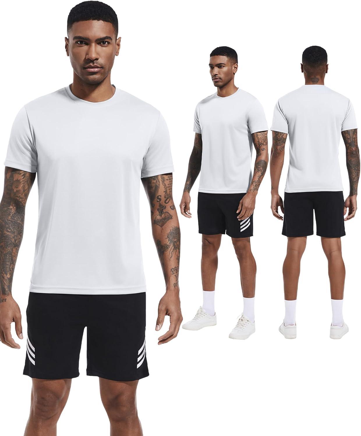 image:imageOYGSieg 6 Pack Workout Shirts for Men Short Sleeve Athletic Active Tops Quick Dry Crew Neck T Shirt for Running5 Black