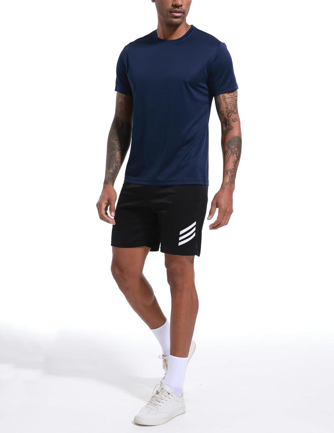image:imageOYGSieg 6 Pack Workout Shirts for Men Short Sleeve Athletic Active Tops Quick Dry Crew Neck T Shirt for Running5 Black