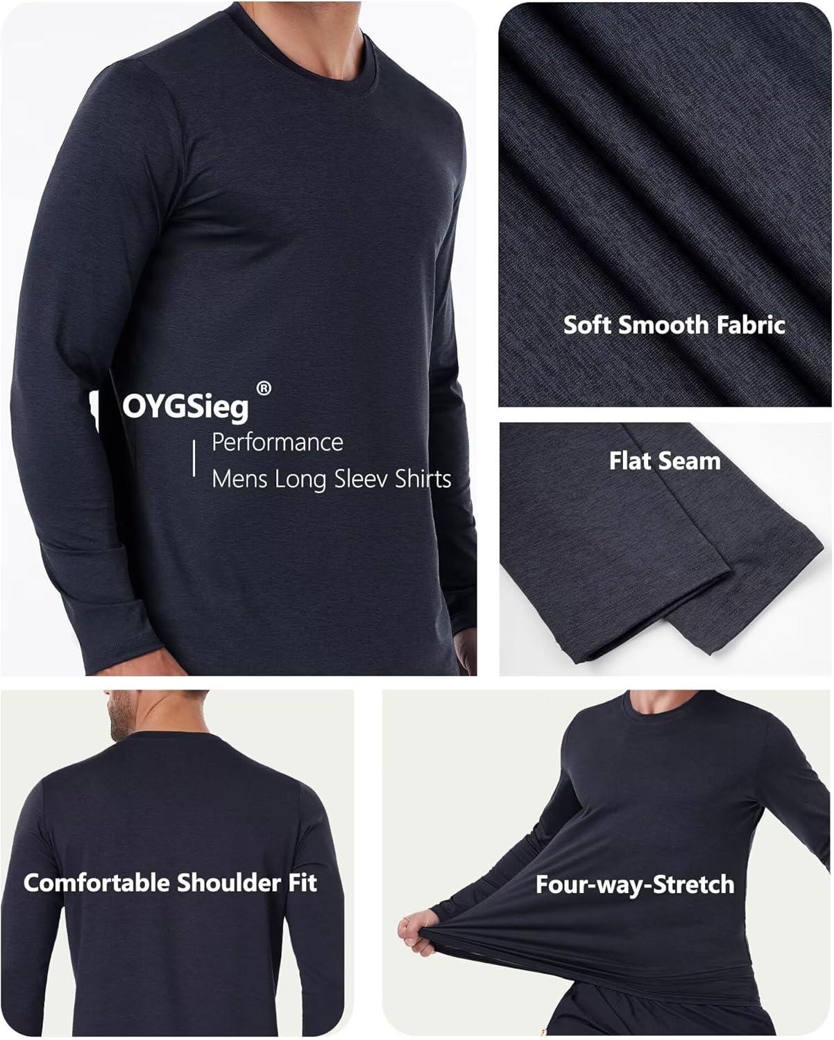 image:image67 Pack Mens Quick Dry Long Sleeve Shirts UPF 50 UV Sun Protection SPF Shirt Moisture Wicking TShirt for Casual WorkoutBlackBlueLight Grey6 Pack