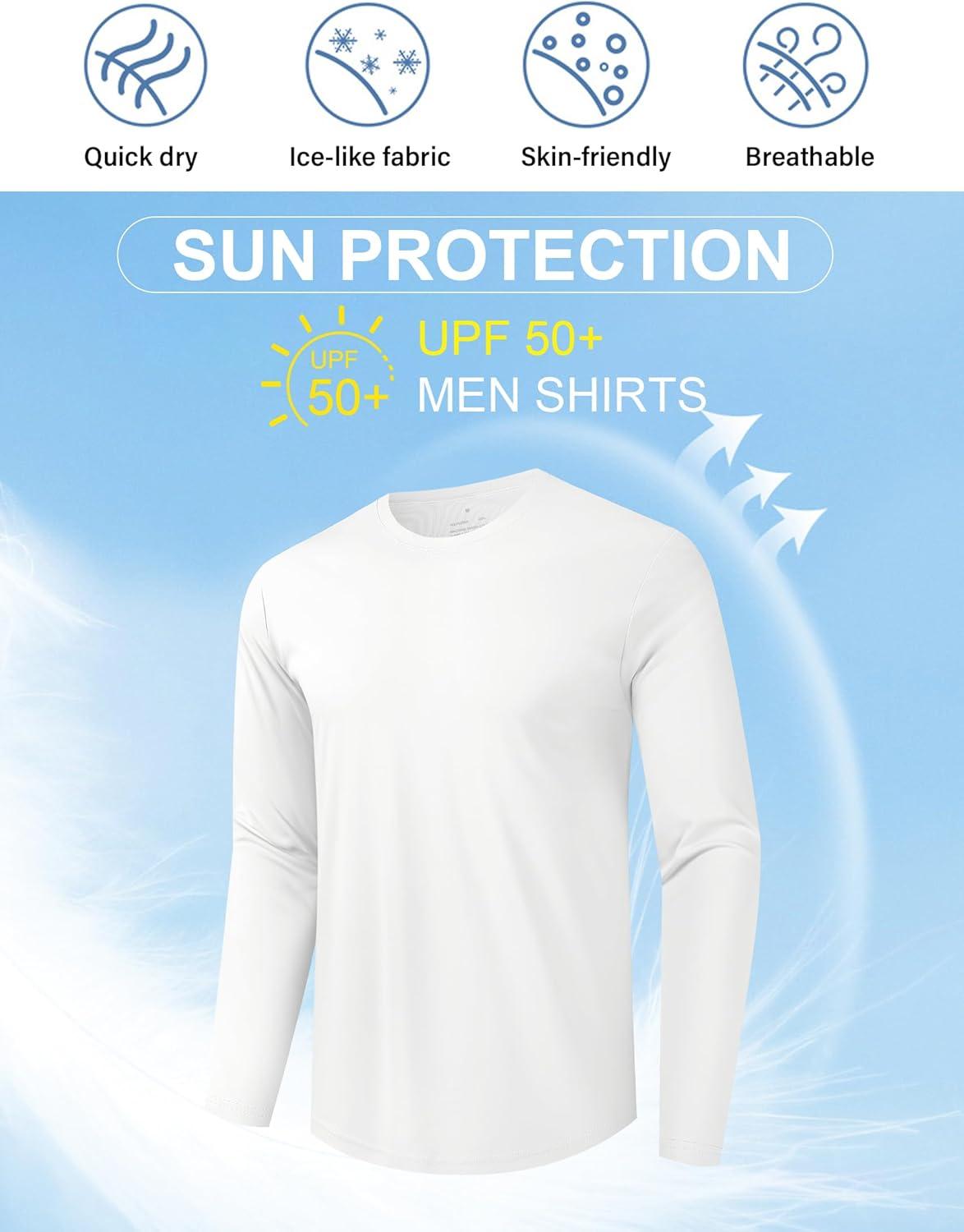 image:image67 Pack Mens Quick Dry Long Sleeve Shirts UPF 50 UV Sun Protection SPF Shirt Moisture Wicking TShirt for Casual WorkoutBlackSky BlueGreyNavyDark GreyWhite6 Pack