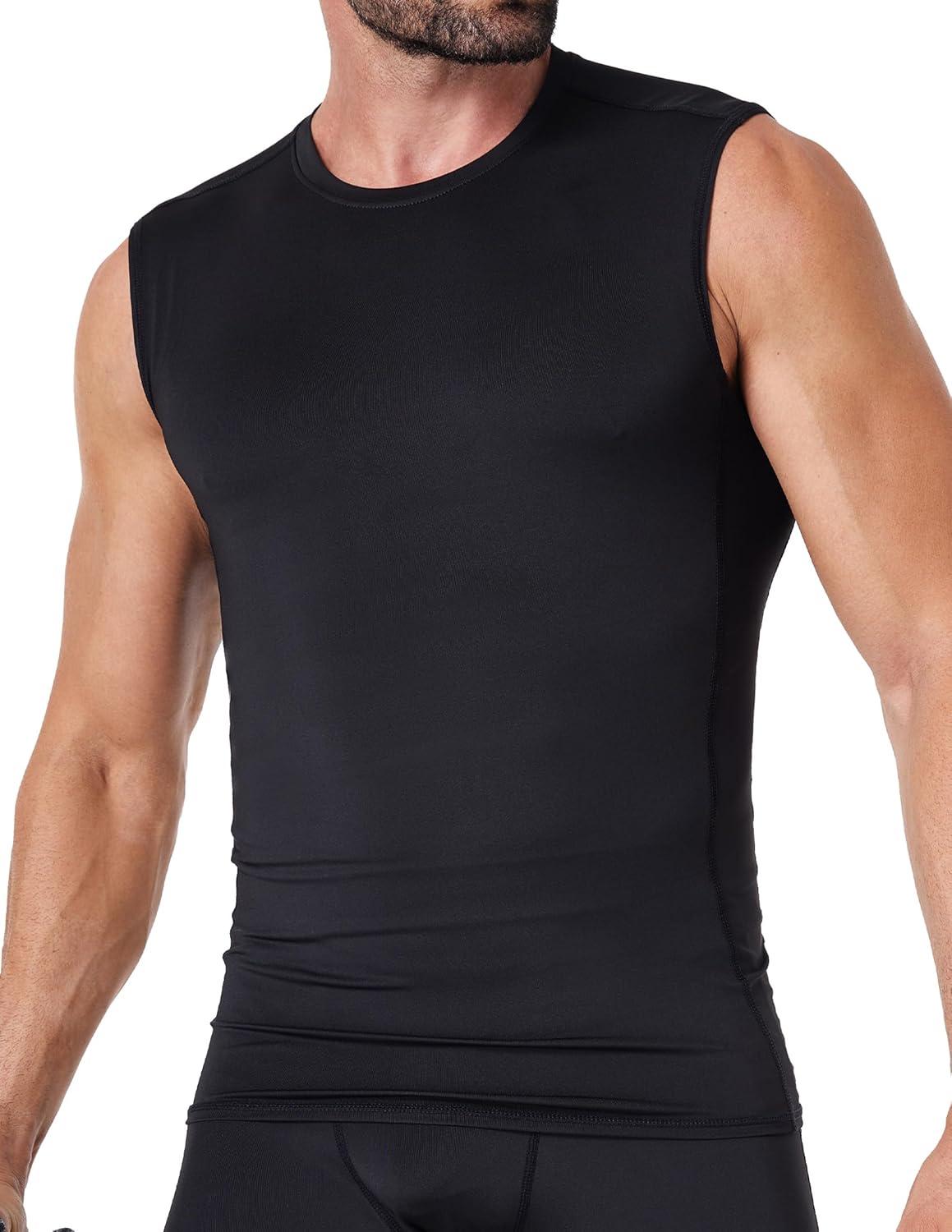 image:imageOYGSieg 56 Pack Mens Athletic Compression Shirts Sleeveless Tank Top Base Layer Sports Workout Shirts for Basketball5 Black